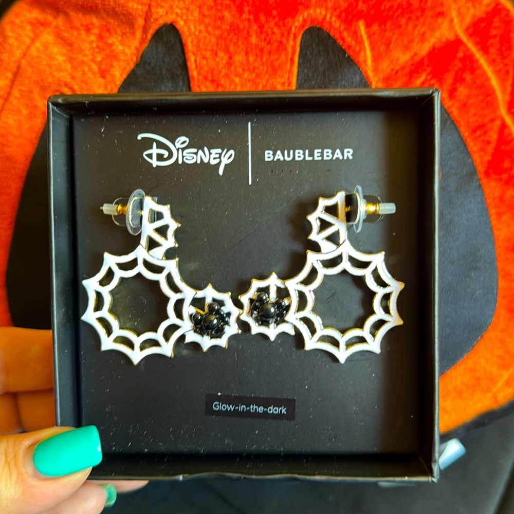 Bauble Bar Mickey Spiderweb earrings